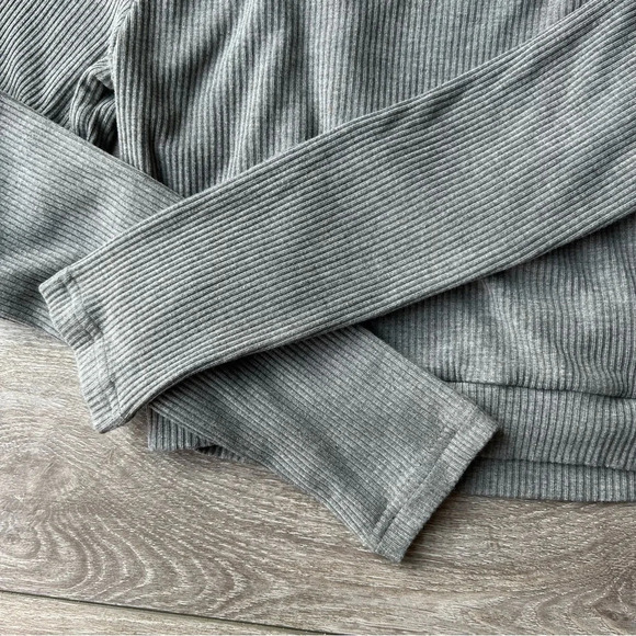 Cinder Long Sleeve  Buckle Top in Grey - Picture 12 of 14